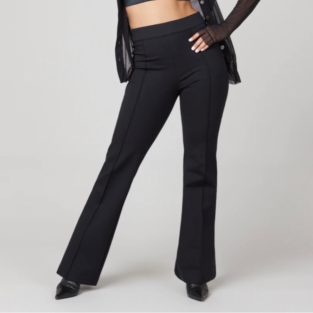 SPANX Black Boot-Cut Ponte Pants